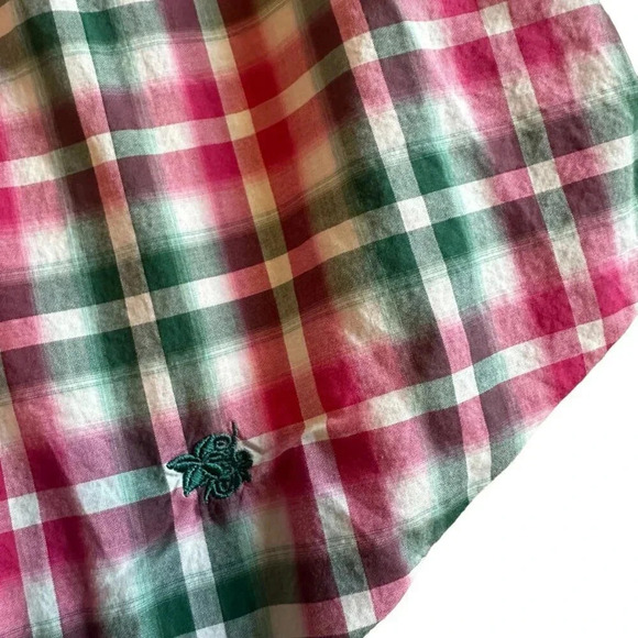 Stone Rose Short Sleeve Button Down Shirt Plaid Embroidered Size Medium 3 Men's - Picture 4 of 12